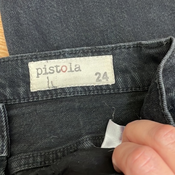 PISTOLA Nico very distressed ring zipper buttons fly cropped jeans - Picture 10 of 11